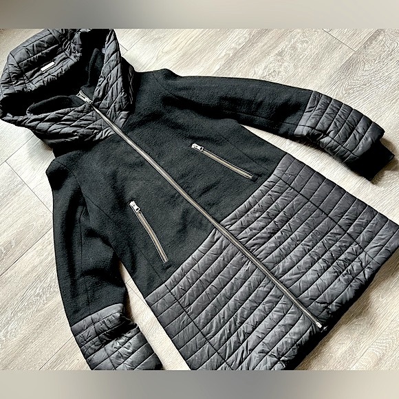 SOIA & KYO โข Mixed Fabric Winter Jacket Coat โข Size XS โข Puffer + Wool - Picture 16 of 16